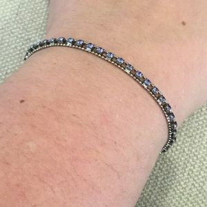 Tanzanite and sterling silver tennis bracelet